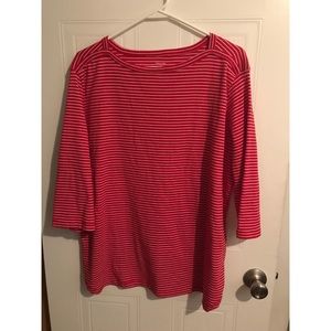 Woman’s 3/4 Sleeve Stripped Tee